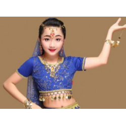 Choli enfant de danse orientale bleu roi
