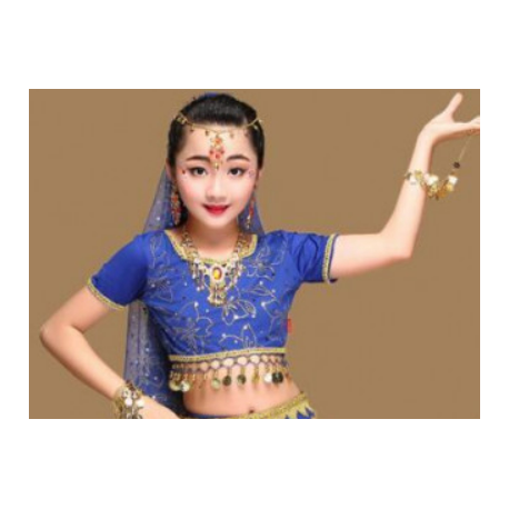 Choli enfant de danse orientale bleu roi