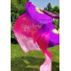 Paire d'Eventails en soie ourlés violet fuschia