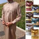 Qamis moderne col chemise soyeux