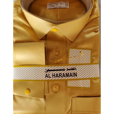 Qamis moderne col chemise soyeux