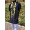 Tunique homme col mao noire 