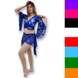 Tenue de cours de danse Bleu roy et strass