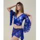 Tenue de cours de danse Bleu roy et strass