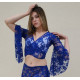 Tenue de cours de danse Bleu roy et strass