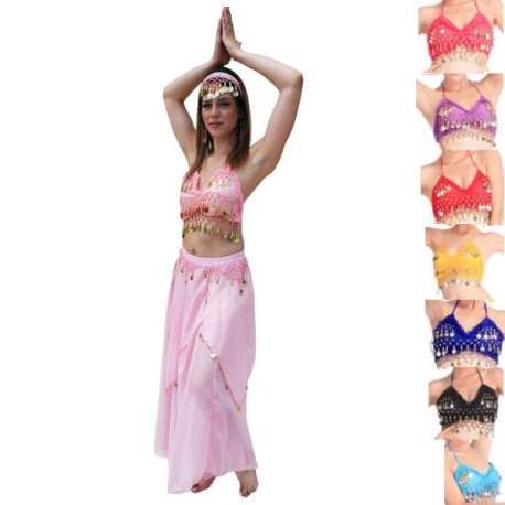 Vêtements de danse orientale à pièces rose
