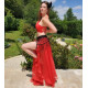 Costume de danse flamenco orientale 2 pieces rouge 