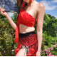Costume de danse flamenco orientale 2 pieces rouge 