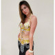 Ensemble coordonné de danse orientale couleur or