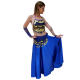 Haut de danse dos nu pastilles et grelots bleu roy