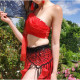 Ceinture foulard filet de danse orientale noir