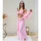Top de danse orientale à sequins dorés rose clair