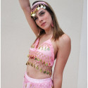 Serre tête filet de danse orientale rose