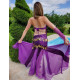 Costume de danse orientale Reine du désert violet top et jupe