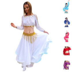 Tenue de danse Top blanc et jupe grand ampleur