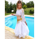 Tenue de danse Top blanc et jupe grand ampleur