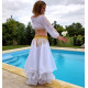 Tenue de danse Top blanc et jupe grand ampleur