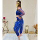 Costume de danse bleu roy paillette top et pantalon