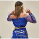 Costume de danse bleu roy paillette top et pantalon