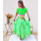 Tenue de danse verte brassière et jupe 