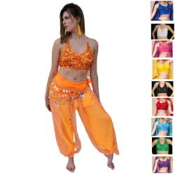 Tenue de danse indienne et orientale orange 