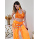 Tenue de danse indienne et orientale orange 