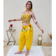 Tenue de danse ambiance Bollywood Top et pantalon jaune
