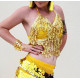 Tenue de danse ambiance Bollywood Top et pantalon jaune