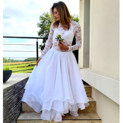 Haut dentelle manches longues