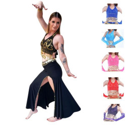 Tenue de danse orientale top et jupe fendu noir