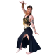 Tenue de danse orientale top et jupe fendu noir