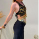 Tenue de danse orientale top et jupe fendu noir