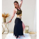 Tenue de danse orientale top et jupe fendu noir