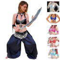 Tenue de danse sarouel satin et soutien gorge noir 