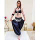 Tenue de danse sarouel satin et soutien gorge noir 