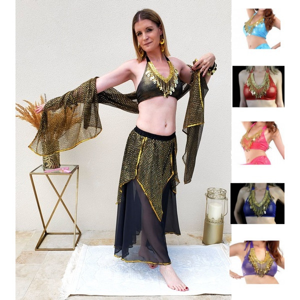 Ensemble de soutien-gorge et ceinture de danse du ventre pour