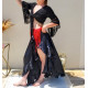 Tenue de danse orientlale fusion flamenco noir jupe et top 