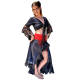Tenue de danse orientlale fusion flamenco noir jupe et top 