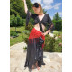 Tenue de danse orientlale fusion flamenco noir jupe et top 