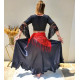 Tenue de danse orientlale fusion flamenco noir jupe et top 