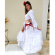 Tenue de danse fusion flamenco orientale blanche jupe et top