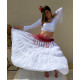 Tenue de danse fusion flamenco orientale blanche jupe et top