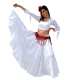 Tenue de danse fusion flamenco orientale blanche jupe et top