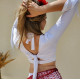 Tenue de danse fusion flamenco orientale blanche jupe et top