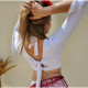 Top de cours de danse orientale blanc