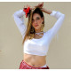 Top de cours de danse orientale blanc