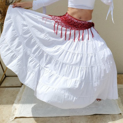 Jupe coton de danse orientale blanc