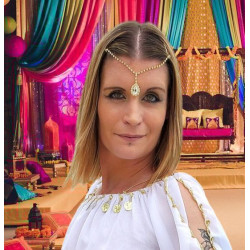 Bijou de front strass doré