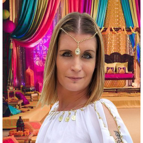 Bijou de front strass doré