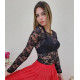 Haut dentelle manches longues